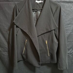 Calvin Klein Black Blazer with Gold Zippers